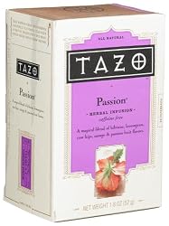 Tazo Passion Herbal Infusion Tea, Caffeine Free, 20-Count Tea Bags (Pack of 6)