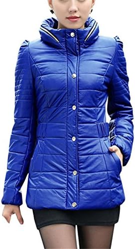 Umanak Fancy Women's Faux Leather Stand Collar Slim Fit Down Jacket BlueX-Small Nice