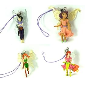 Disney Fairies Tinker Bell and Friends Charms Series 1: Cell Phone Strap - 4 Figures