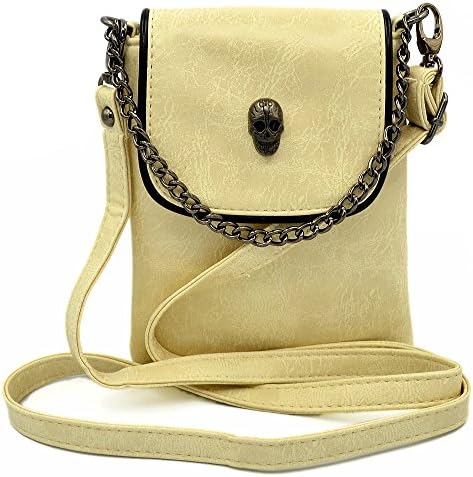 Katloo Skull Head Phone Crossbody Bag Small Cute Wristlet Purse Wallet Case for MOTO X Pro Nexus 6 Kata M2 iPhone 6S 6 Plus Samsung Galaxy Note 5 4 S6 Edge Plus A8 LG G Flex HTC Desire 820 816