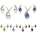 KeyZone Women Fashionable Angel Wing Crystal Pendant Necklace Earrings Set