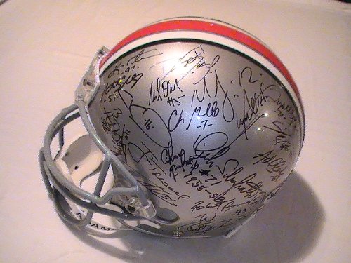 OHIO STATE BUCKEYES TEAM SIGNED AUTOGRAPHED FULL SIZE AUTHENTIC HELMET TROY SMITH,EDDIE GEORGE,JIM TRESSEL,PAUL WARFIELD,ARCHIE GRIFFIN COA