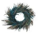 Peacock Feather Wreath 18" Real Peacock Feathers