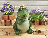 ガーデンオーナメント ガーデン 置物 オーナメント オブジェ かわいい<br/>かえる 【カエルのシークレット王子さま】