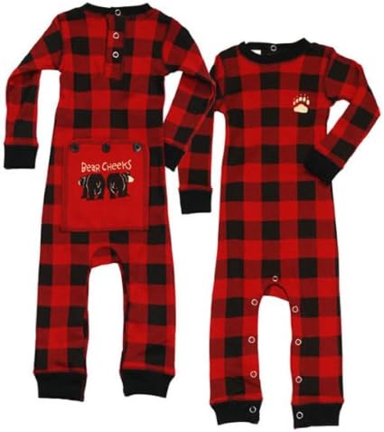 "Bear Cheeks" Plaid Little Boys' Flap Jacks