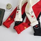 【RIRORA】右にサンタ左にトナカイレギンス［ブラック/クリーム/レッド］女の子・一番かわいい服・秋/冬新作・誰よりもおしゃれに・ベビーファッション (ブラック, 3 (78-85cm))