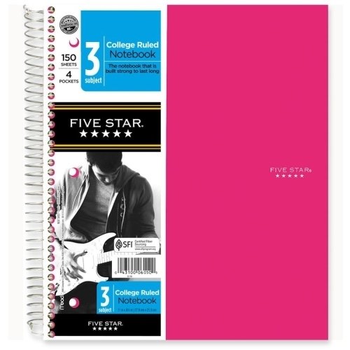Mead Trend Notebooks, Perforated, 3-Subject, 150/Sht, Assorted SKU-PAS941568