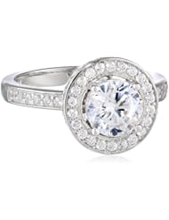 Sterling Silver Simulated Diamond Halo Ring, Size 7
