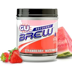 GU Energy Labs Recovery Brew Premium Protein Drink Mix, Strawberry Watermelon, 1.86 Pound