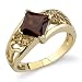 Dramatic Romance 2.16 cts Princess Cut Garnet Diamond Ring 14Kt Yellow Gold
