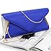 b.m.c BMC Womens PU Leather White Accent Envelope Clutch w/Detachable Shoulder Chain