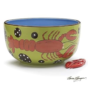 Colorful Lobster Design 5 Quart Serving Bowl Designed By Carla Grogan