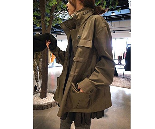 レディース (2色選択) ベーシック ミリタリージャケット　#526　グリーン カーキ ミリタリー ジャケット レディースジャケット ブルゾン シンプル アウター