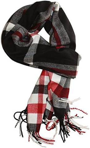 Dealzip Inc®Black Classic Cashmere Feel Unisex Men Women Winter Scarf in Rich Plaids+Random gift