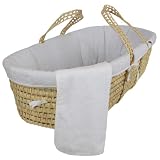 Tadpoles White Eyelet Moses Basket Set, White by Tadpoles