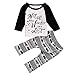 Newborn Baby Kids Boys Star Elephant Letter Print Tops+Pants Spring Fall Outfits