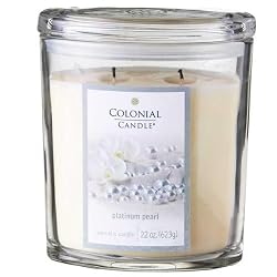Colonial Candle 22oz Platinum Pearl Double Wick Scented Candle
