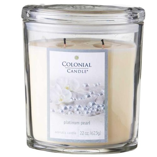 Colonial Candle 22oz Platinum Pearl Double Wick Scented Candle