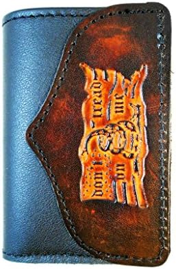 Hilltop Leather Company Mens Handcrafted Leather Trifold Wallet Don’t Tread on Me