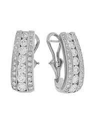 Diamond Earrings - Chantilly French Clip Diamond Earrings in 18k White Gold