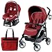 Peg Perego Pliko Four Travel System with a Diaper Bag - Geranium Red