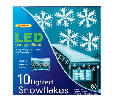 LED Snowflake Dangler Lights By Celbrations Lighting