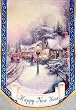 Thomas Kinkade Happy New Year Flag Banner