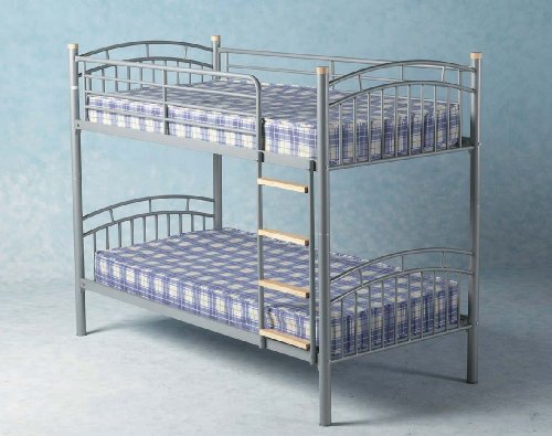 - Vernon 3 0 Single Metal Bunk Bed in Silver (mattresses not included) and FREE Delivery Service