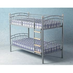 - Vernon 3'0 Single Metal Bunk Bed in Silver (mattresses not included)