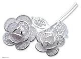Brooch, 'Wild Roses' 2.2 W 1.4 L