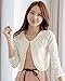 Modekini Women's Long Sleeves Sheer Floral Lace Pearl Cover Up Shrug