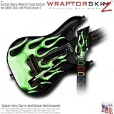 Metal Flames Green Skin fits Band Hero, Guitar Hero 5 & World Tour Guitars for XBOX 360 & PS3 (GUITA