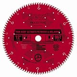 Freud LU79R012 Thin Kerf Ultimate Plywood & Melamine Saw Blade 12 inch x 96t Hi-ATB 1 inch arbor Perma-Shield Coated