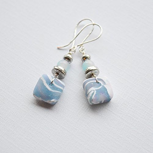 Rose Quartz &amp; Serenity Square TSH Handmade Earrings