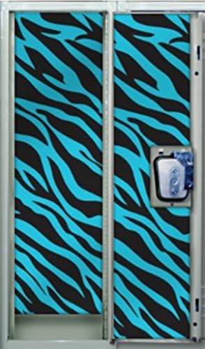 Luv Ur Locker Wallpaper - Turquoise Blue &amp; Black Zebra