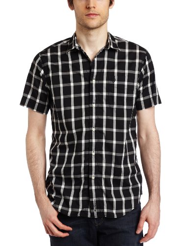 Click To Ben Sherman Mens Short-Sleeve Mod Fit Heringbone Check Shirt, Black, XXX-Large Details... Ben Sherman Mens Short-Sleeve Mod Fit Heringbone Check Shirt, Black, XXX-Large