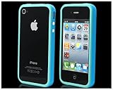 Bumper Frame Case Metal Buttons for Apple iPhone 4 4G Blue