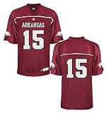 Arkansas Razorbacks Youth #15 Replica Football Jersey By Adidas