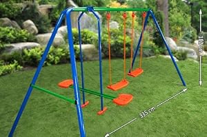 Altalena Bambini KIMIGO - Sedile In Plastica, Regolabile, Portata 100 Kg, Per Interno Ed Esterno - Foto 7
