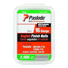 Paslode 650230 1-1/4-Inch by 16 Gauge 20 Degree Angled Galvanized Finish Nail (2,000 per Box)