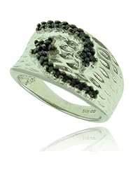Sterling Silver Black Diamond Ring .27cttw