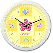 Olive Kids - Flowerland Personalized Clock (White)