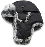 San Diego Hat Women's Nylon And Fur Trapper Hat, Black, One Size