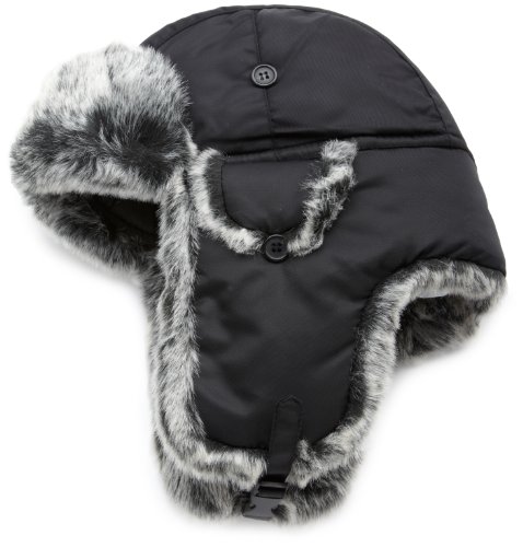 San Diego Hat Women's Nylon And Fur Trapper Hat, Black, One Size