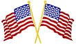 Large Crossed American Flag Embroidered Patch USA United States of America Iron-On Patriotic Emblem