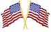 Large Crossed American Flag Embroidered Patch USA United States of America Iron-On Patriotic Emblem