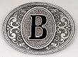 MONOGRAM LETTER "B" ENAMEL  BELT BUCKLE