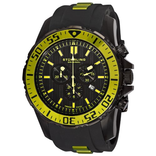 Stuhrling Original Mens 528335G665 Enterprise Lifetstyles Swiss Chronograph Black Dial Watch