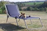 Outdoor Living : Padded Navy Sunbed with 3 Legs