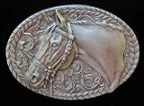 Horse With Brocade Belt Buckle